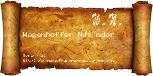 Wagenhoffer Nándor névjegykártya