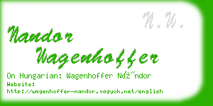 nandor wagenhoffer business card
